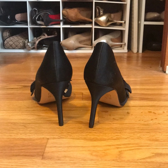 Nina black satin d’Orsay heels - Picture 3 of 6